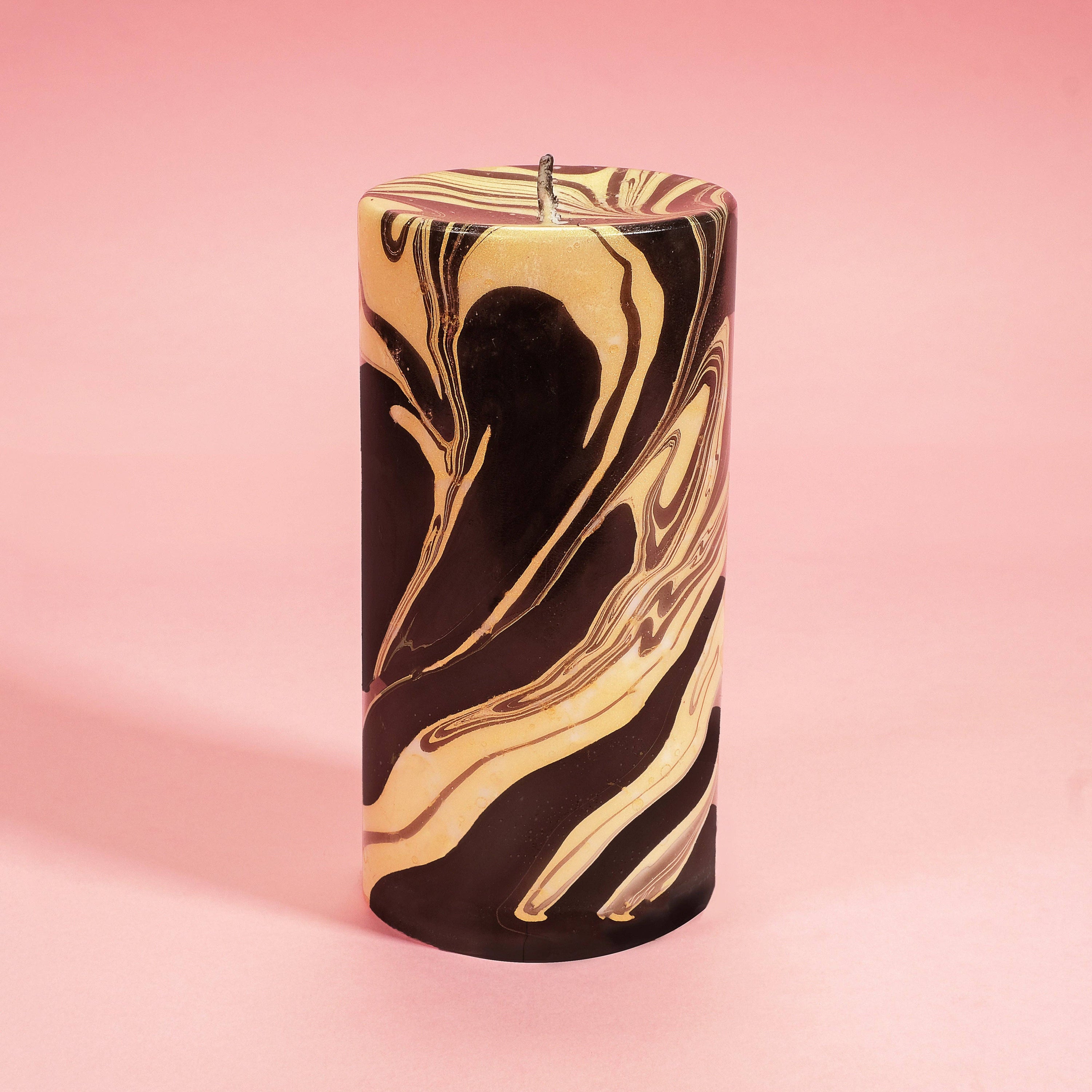 'Goldrush' Marble Pillar Candle