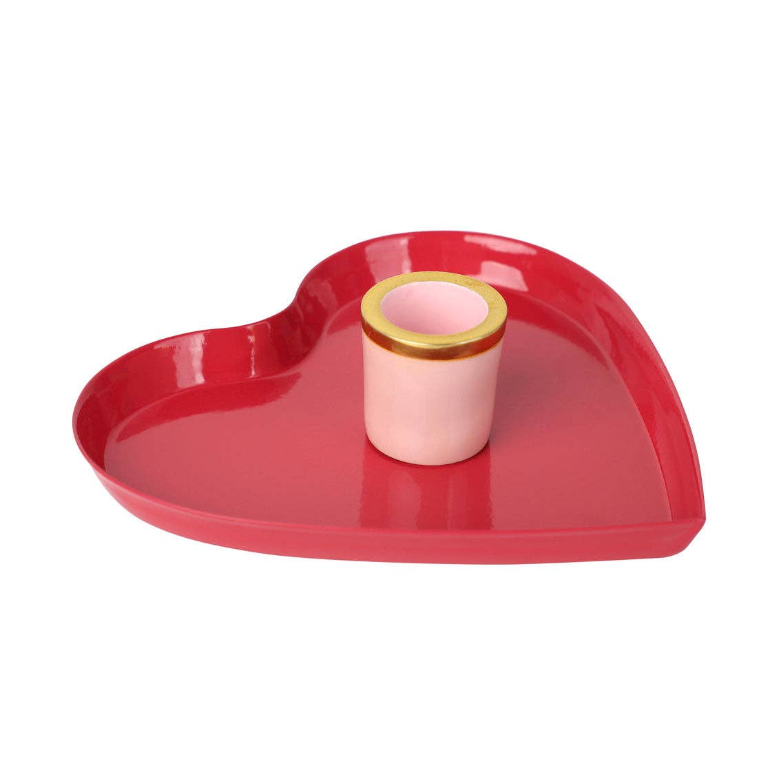 Enamel Heart Candle Holder