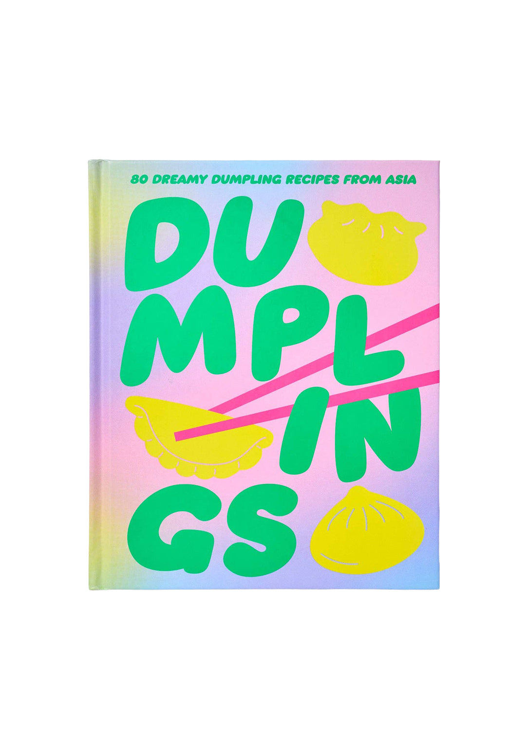 Book cover of 'Dumplings' with colorful text and dumpling illustrations on a white background