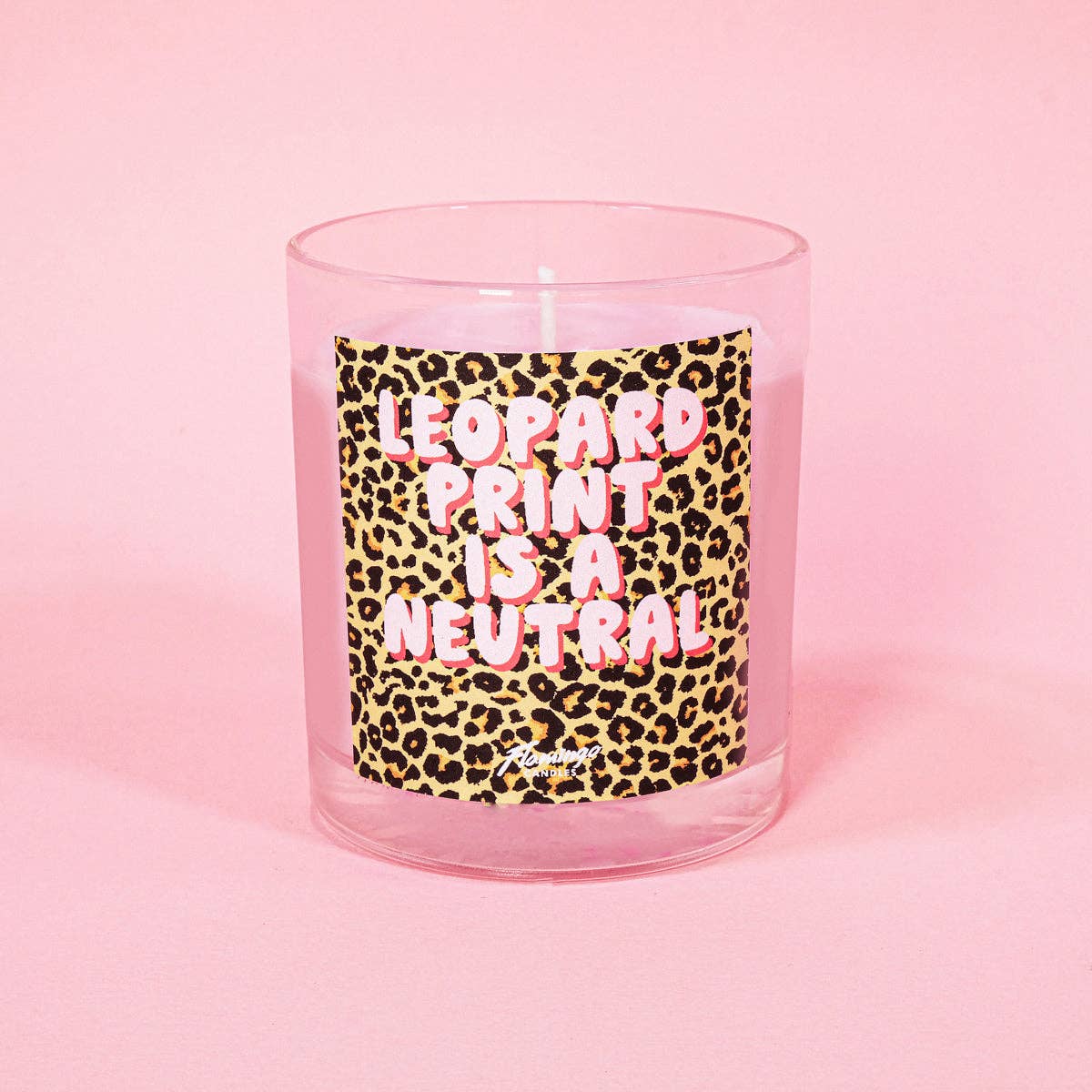'Watermelon Leopard Print is a Neutral Leopard Print' Candle