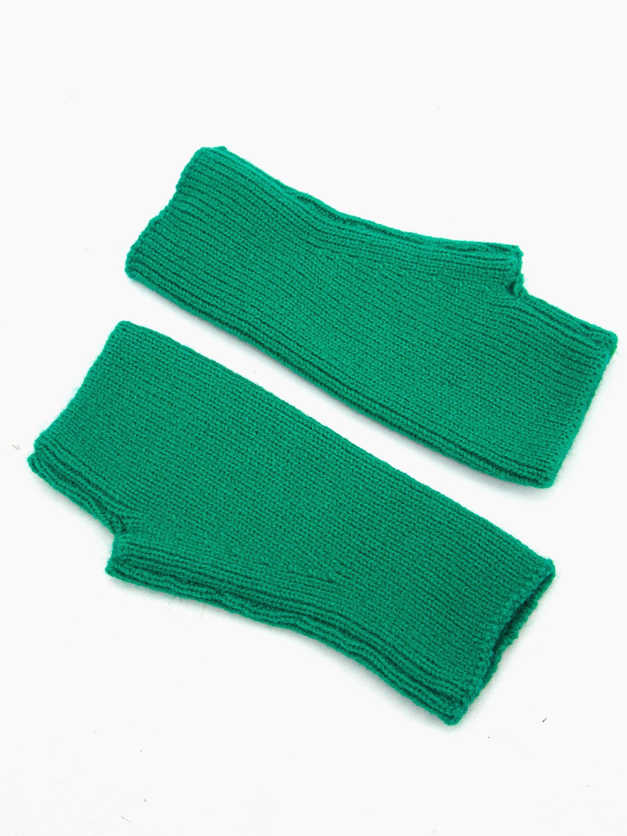 Knitted Wrist Warmers - Green