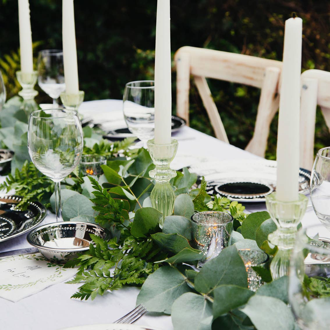 Glass Candle Holder - Light Green