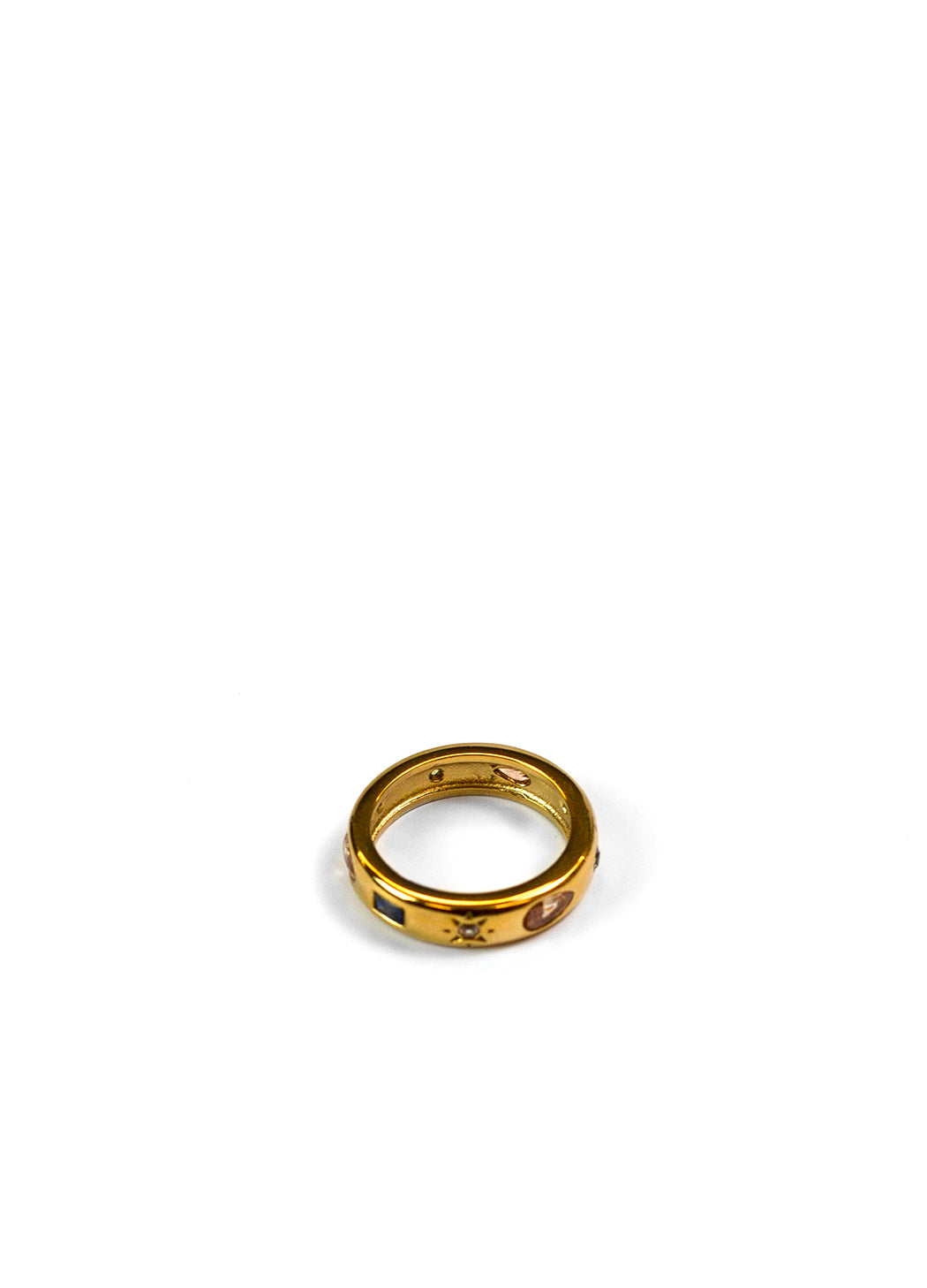 Gold & Colourful Zircon Band Ring