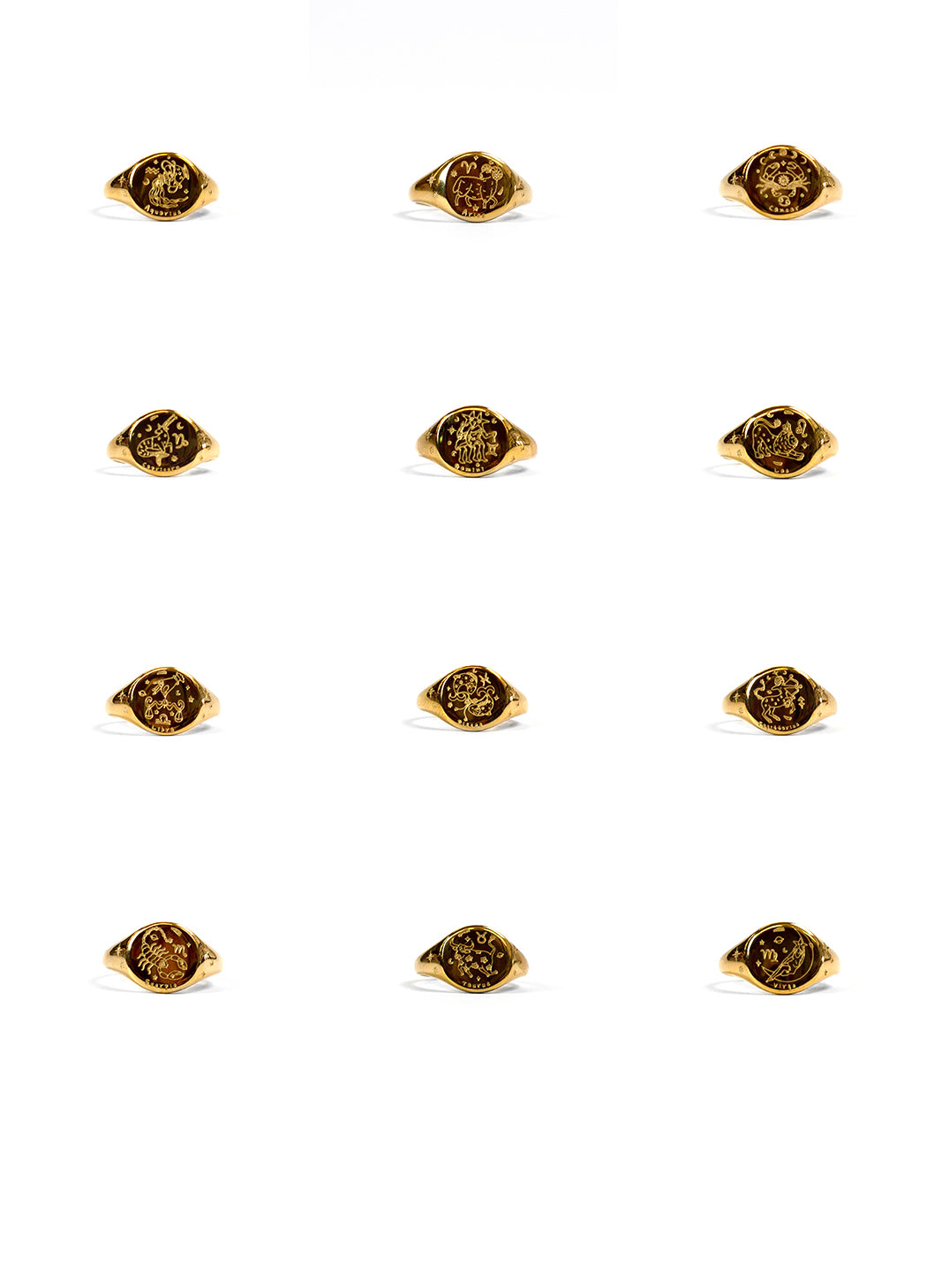 Gold Zodiac Signet Ring