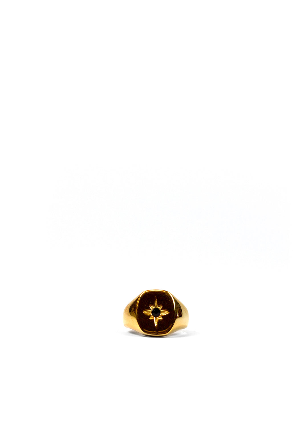 Gold Rebellious Nature Angular Signet Ring