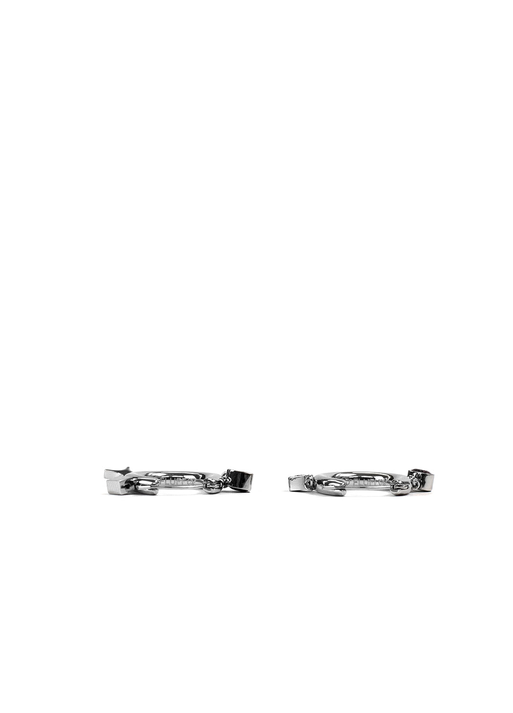 Silver, Blue & Green Zircon Drop Charm Hoop Earrings