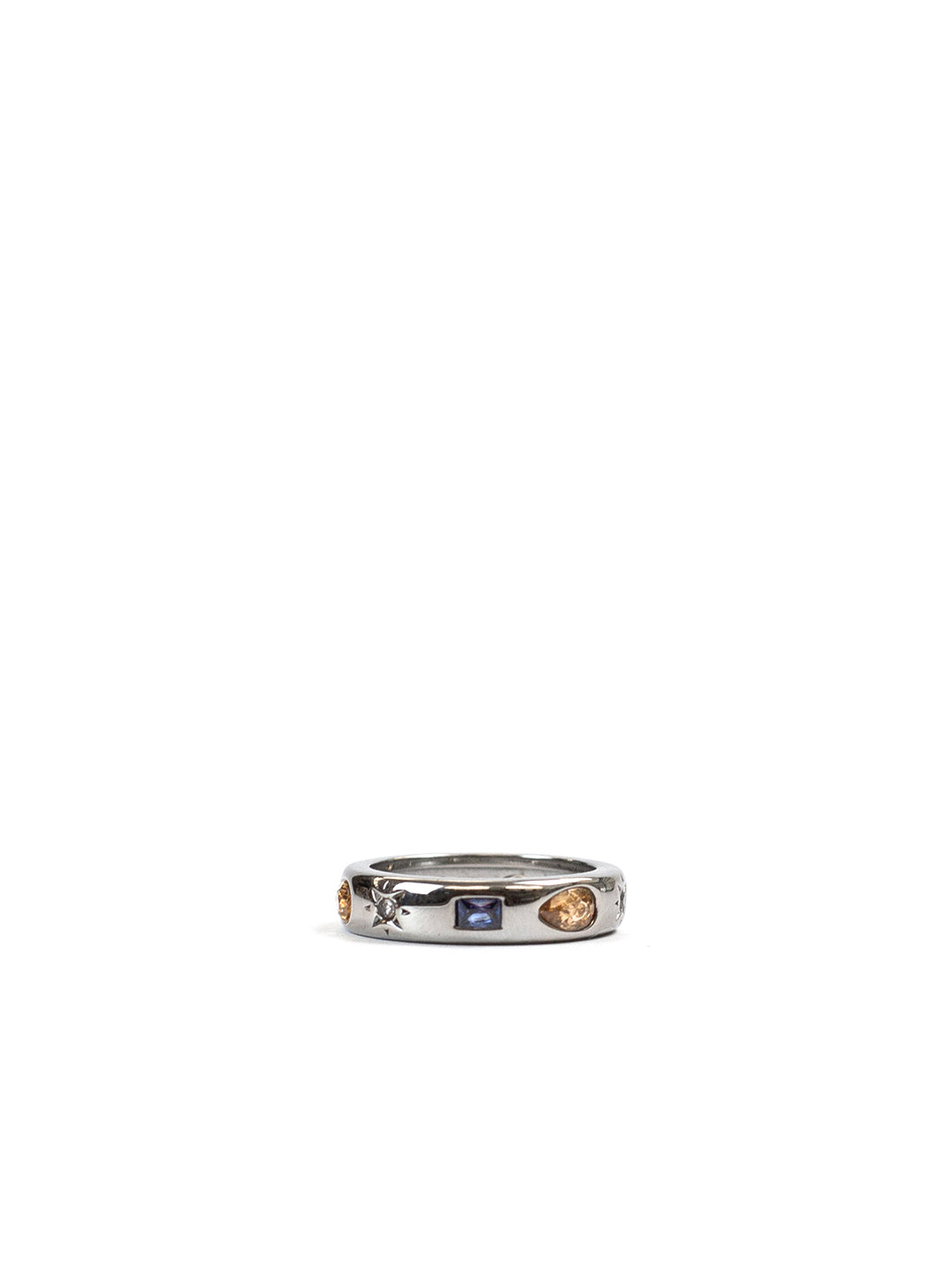 Silver & Colourful Zircon Band Ring
