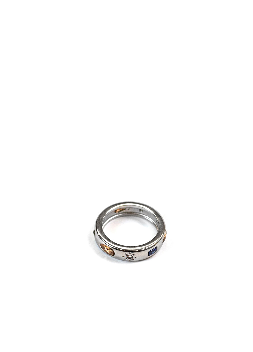 Silver & Colourful Zircon Band Ring